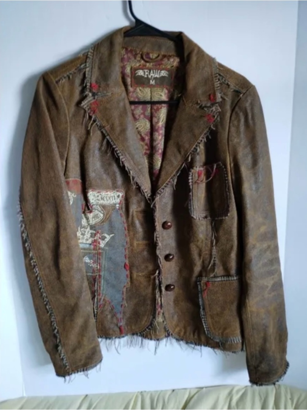 Jacket Raw 7 distressed leather women jacket medium